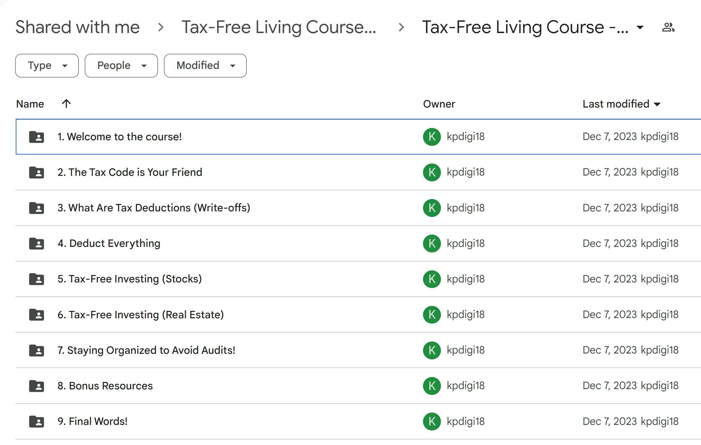 Carter Cofield Tax Free Living Course